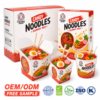 Vente en gros OEM de bonbons gélifiés en forme de nouilles, de bandes gélifiées Ramen Sour Belt et de nouilles en gobelet aux saveurs de fruits, avec emballage personnalisé