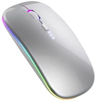 Mouse Gaming 7 warna dapat diisi ulang daya, Mouse Gaming Mode ganda 2.4G OEM USB, komputer RGB LED optikal bertenaga baterai untuk komputer
