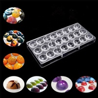 Molde de Plástico AK Transparente para Chocolate con 24 Cavidades en Forma de Media Esfera Estilo Dubái para Repostería y Dulces