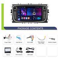 Podofo-Autoradio Android 7 ''IPS 4 + 64G sans fil CarPlay/Android Auto GPS WIFI FM RDS AI DSP pour Ford Focus II/S-Max/Mondeo 9