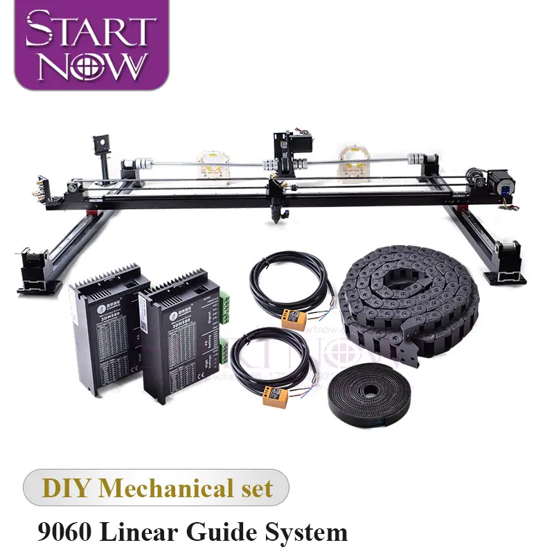 Startnow Mechanical Parts Set CO2 900mm*600mm With Driver System XY Axis Single Head Kits DIY CO2 Laser Metal Parts