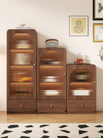 Meuble de salon en verre et bois de style vintage, design étroit et peu encombrant pour hôtel et usage domestique, rangement à vin durable, rétro et minimaliste