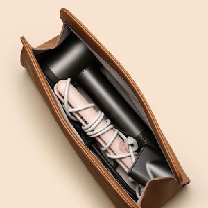Stocked <b>Large</b> Hair Tool Organizer <b>Bag</b> Water PU Leather Resistant Makeup <b>Bag</b> <b>Gift</b> Portable Hair Air Wrap Dryer Case for <b>GIfts</b> - Product Image 3