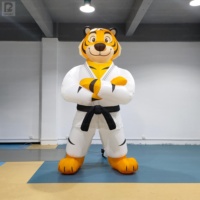 Mascotte de tigre gonflable, personnage de taekwondo gonflable géant, arts martiaux gonflables personnalisés pour la décoration d'événements et la publicité