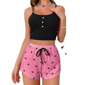 Ropa de Casa de gran tamaño Love Printed Vest Suspender Pamas para mujeres embarazadas Sleep & Lounge Use - Product Image 1