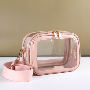 <b>Makeup</b> Bag Custom Logo Leather Travel <b>Makeup</b> Bag Cute Cosmetic Organizer Pouch for Travel Clear <b>Makeup</b> Bag for Women - Product Image 4