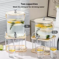 Distributeur de boissons froides écologique 5L/35L avec robinet, grande capacité, pour bière et jus, facile à nettoyer, idéal pour les fêtes estivales et la cuisine
