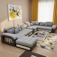 Günstige Maßanfertigung Konvertierbares L-förmiges Schaumstoffgefülltes Modernes Klassisches Graues Holz+Stoff Sofa-Set Einkaufszentrum-Möbel