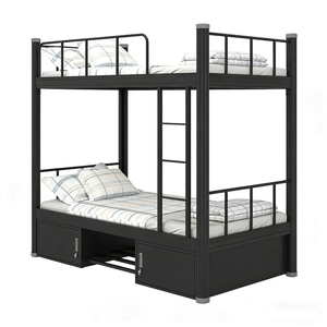 Современная металлическая двухъярусная кровать для взрослых со ступеньками, сверхпрочная и долговечная, экономит место, для использования в квартирах и больницах - Product Image 4