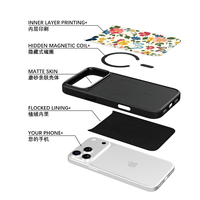Coque de téléphone AG Feeling Black Edge avec motif papillon doré et fleurs pour iPhone 17, 17 Pro Max, 16 Pro, 15 – Coque magnétique