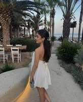 Robe d'été dos nu courte sans manches dos nu Sexy Ladies Beach Dress Vacation