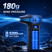Soplador de Aire Inalámbrico Turbo de 120000 RPM, 5200 mAh, Motor sin Escobillas de 4 Velocidades, Potente Soplador de Aire para Limpieza de Autos, Eliminación de Nieve y Hojas