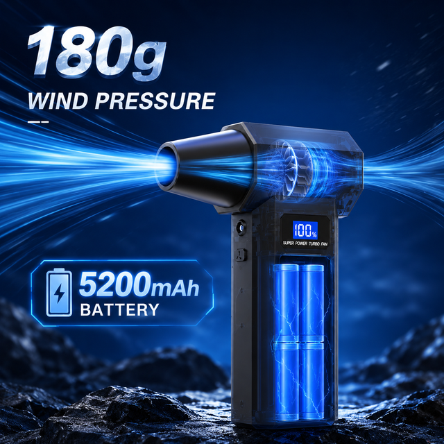 120000RPM Turbo Fan Cordless Jet Blower 5200mAh 4-Speed Brushless Motor Powerful Air Duster for Car Cleaning Snow Leaf Removal
