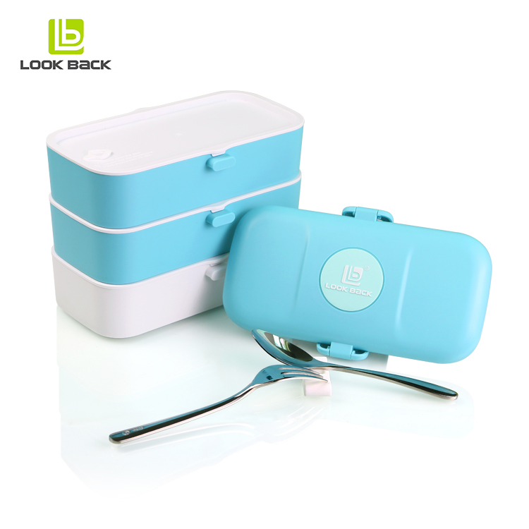 Luxe Sushi Récipient Vert Enfants Empilable En Plastique Micro-ondable Pp Carré Boîte À Bento