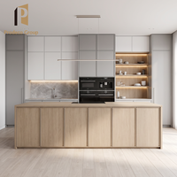 Ensemble d'armoires de cuisine pour projet de villa moderne, finition naturelle, meubles de cuisine haut de gamme pour la maison, armoires de cuisine