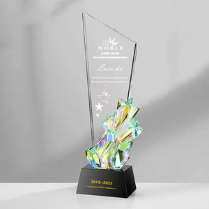 Celebrazione dell'anniversario aziendale del trofeo premio di cristallo Premium, nome inciso con encomio dei dipendenti Souvenir dipinti di moda - Product Image 4