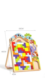 Animaux en bois Nature Building Block Puzzle Educational Intelligence Development Assembly DIY Toy 40-Piece for Boys Girls Aged - Product Image 5
