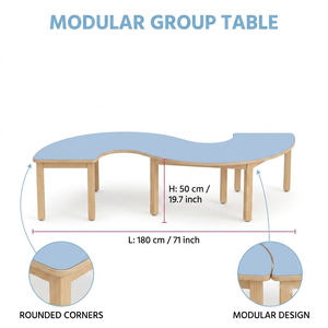 Montessori Kindergarten Preschool Furniture Nursery Daycare <strong>Table</strong> Chairs Set Wooden Toddler Early <strong>Learning</strong> Desk for Classroom - Product Image 3