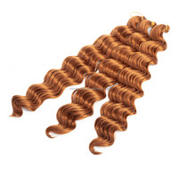 Extensions de cheveux synthétiques à double trame pour tressage au crochet, 24 pouces, 150g/paquet, en fibre haute température, ondulation profonde océanique, pour machine à tresser