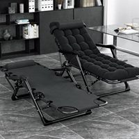Chaise pliante compacte à cadre métallique réglable multi-positions avec dossier réglable pour villa, sous-sol, parc, loisirs en extérieur
