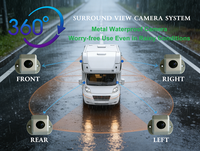 Kamera Mundur Mobil Layar Sentuh Warna 10 Inci AI, Perekam DVR Pemantauan 360 Derajat 8 Kanal, Kamera Truk untuk Bus/Trailer/RV