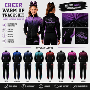 Chándal de Sublimación Personalizado para Animadoras, Chaqueta con Cremallera y Pantalones con Diseño de Estrella Degradado, Uniforme de Entrenamiento para Animadoras de Secundaria - Product Image 3