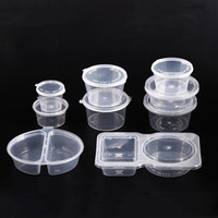 Vente en gros de tasses à sauce jetables de haute qualité avec couvercles Tasse à sauce à emporter en plastique durable