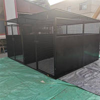 Caseta para Perros de Exterior con Diseño de Rayas, 6' de Ancho x 6' de Largo x 6' de Alto, Estructura Metálica