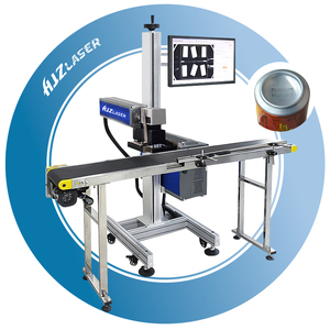 Online Flying Plastic PE PP PET Bottles Labels Conveyor Belt 30W 50W 60W 100W Fiber <strong>UV</strong> CO2 <strong>Laser</strong> <strong>Marking</strong> <strong>Machine</strong> - Product Image 1