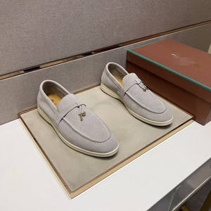 Men's European Style Closed-Toe <b>Half</b> Slippers Suede/Leather Upper PVC Sole Autumn Winter Spring Outdoor <b>Slip</b>-On Loafers Casual - Product Image 2