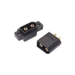 Conector Macho Impermeable Amass XT60EW-M, Conector Negro de Alta Corriente de 35A con Orificio para Tornillo Dorado para un Montaje Seguro de 3.5mm - Product Image 4