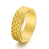 Bague rotative à écailles de dragon au design original pour homme, en acier inoxydable, style punk, bijou anti-stress cool, idéal pour un cadeau