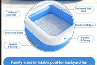 Piscine gonflable rectangulaire en PVC pour enfants, faible MOQ, taille et impression personnalisables, service professionnel OEM/ODM