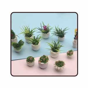 10 Uds muebles en maceta miniatura Artificial pequeño bonsái modelo Mini maceta planta suculenta adorno verde Hada jardín <span class=keywords><strong>Gnom</strong></span> - Product Image 2