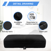 Coussin d'accoudoir en mousse à mémoire de forme épaisse tricotée, support ergonomique pour le coude, pour chaise de bureau, de gaming ou domestique, oreiller de bras amovible