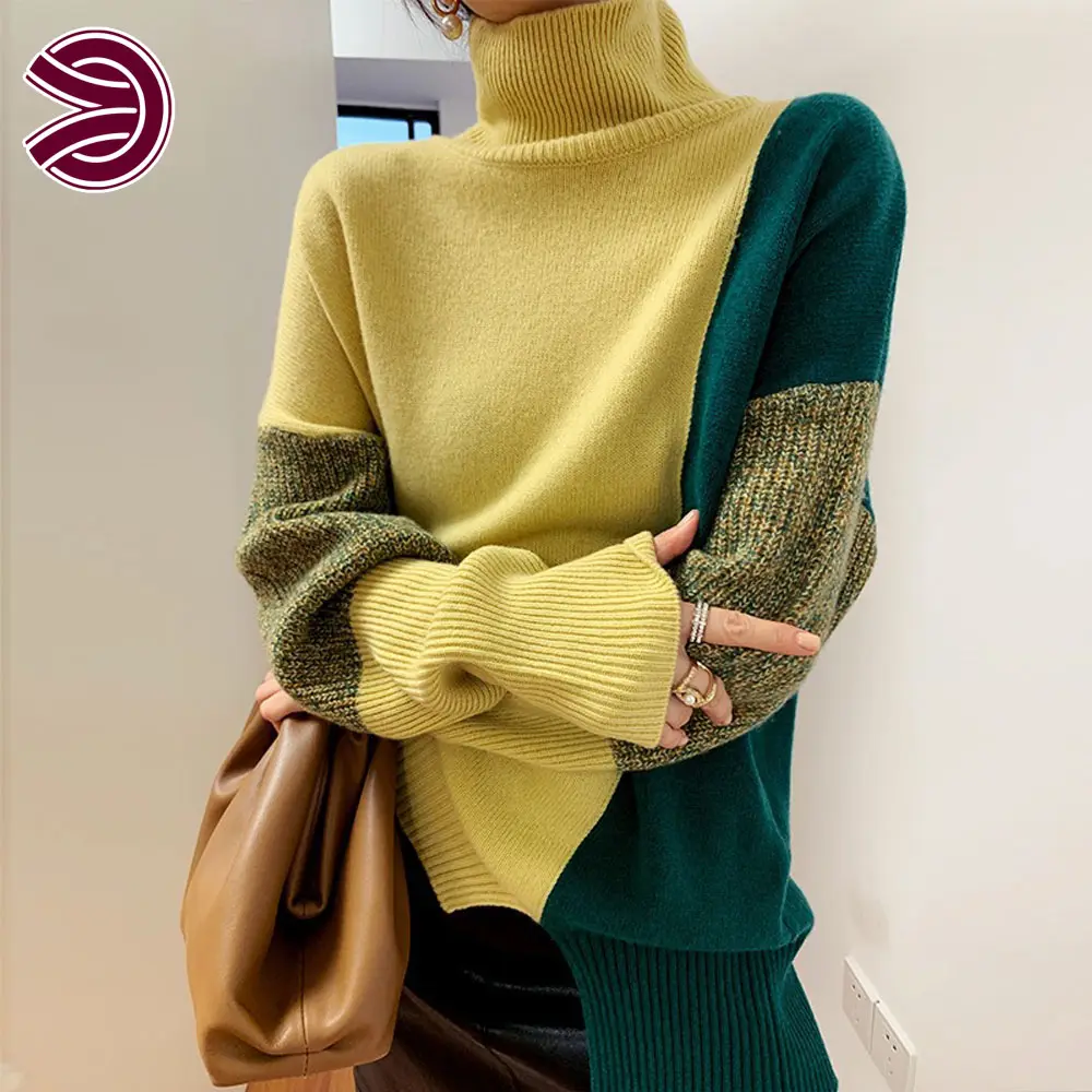 Winter Turtleneck Top Long Sleeve Pullover Custom Knit Designer Casual Women High Collar Turtleneck Sweater