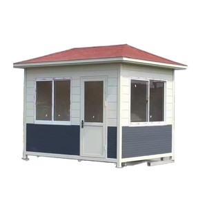Cabine de sécurité mobile extérieure en acier revêtu de métal avec finition imitation bois, design contemporain, construction durable - Product Image 3
