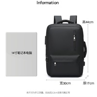 Mochila para Portátil Resistente al Agua para Hombre, 15.6 Pulgadas, Gran Capacidad, Puerto de Carga USB, Múltiples Bolsillos, Mochila de Oficina para Hombre