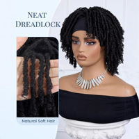 Wig Keriting Kecil Gaya Afrika Terbaru, Model Tube Hollow, Rambut Ikal Buatan, Pita, Serat Sintetis, Penutup Kepala, Tahan Panas