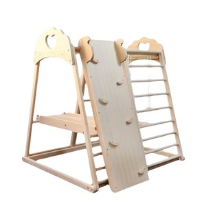Wooden Climbing <b>Frame</b> With Slide And <b>Swing</b> For Children 4-6 Years Old Sensory Integration Training Equipment - Product Image 5