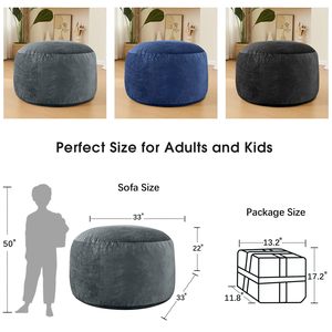 2025 diseño moderno de espuma viscoelástica comprimida <span class=keywords><strong>barato</strong></span> suave terciopelo negro gigante adulto PUF silla cubierta sofás con <span class=keywords><strong>relleno</strong></span> - Product Image 3