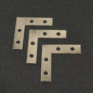 L-Shaped Corner <b>Bracket</b> Zinc Alloy 90 Degree Four Hole Right Angle Connector For Photo Frame Furniture Support <b>Silver</b> Small Size - Product Image 1