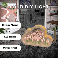 Lampu Meja Resin Art Deco Bentuk Bunga Tulip, Lampu Awan Cermin, Lampu Malam, Dekorasi Dinding, Vas Ruang Tamu, Promosi