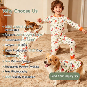 Tasarımcı markalı LOGO köpek moda nefes ve rahat insan köpek Pet giyim seti köpek pijama aile pijamaları takım - Product Image 5