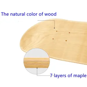 Wholesale Wood Canadian Maple 7ply Custom Pro Blank Skate Board Skateboard Deck 8.25