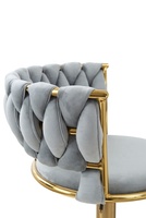 Chaise haute de bar en velours, mobilier de restaurant de luxe léger, de haute qualité, en métal, commercial