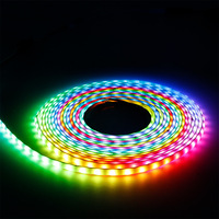 Tira de Luces LED COB Digitales Direccionables Individualmente, DC5V FCOB 5mm XGB1338 (WS2812B) RGB IC, 160 Píxeles/m, Color de Ensueño
