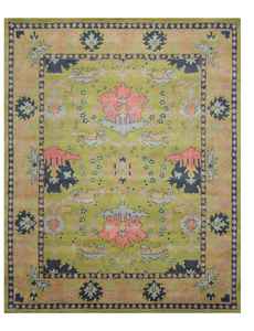 Tapis oriental transitionnel floral 9x12 tapis de salle à manger tufté à la main en laine tapis personnalisés disponibles - Product Image 5
