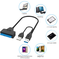 Adattatore USB 3.0 SATA III per disco rigido, cavo dati da 5 Gbps con connettore DC IEC IP11 e cavo di alimentazione
