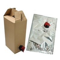 Emballage liquide aseptique en sac BIB, sac en plastique composite PE avec opercule en aluminium et valve